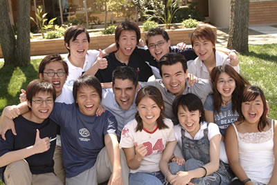 group of international students